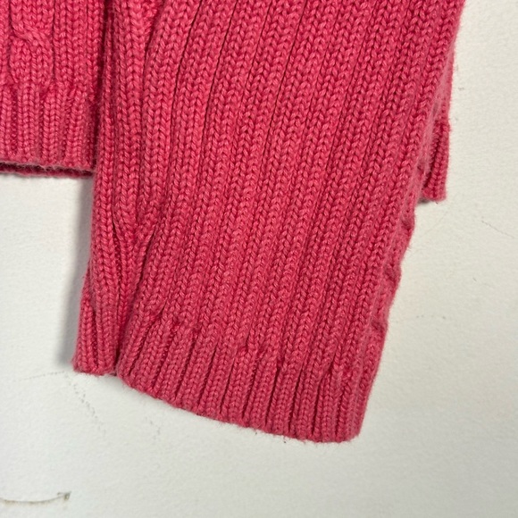 Marsh Landing by Amanda Smith Pink rose coral Cable Knit Crew Neck Sweater L‎ - Picture 10 of 14
